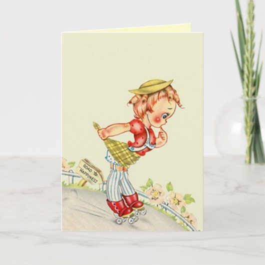 Retro Extrem trägt Rollen-Skater-unten steilen Karte (Vorderseite)