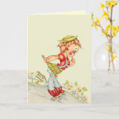 Retro Extrem trägt Rollen-Skater-unten steilen Karte (Gelbe Blume)