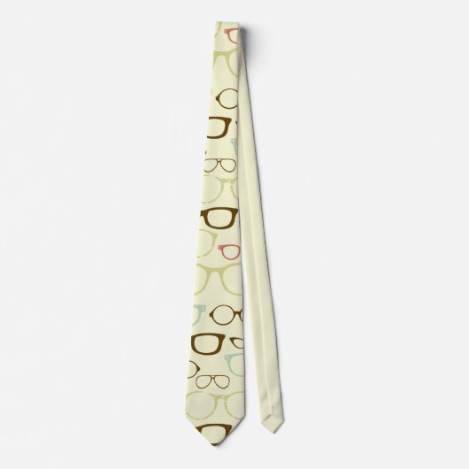 Retro Eyeglass Hipster Neck Tie Krawatte (Vorderseite)
