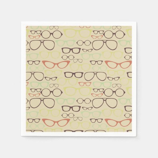 Retro Eyeglass Hipster Serviette (Vorderseite)