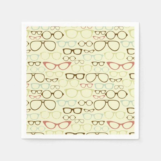 Retro Eyeglass Hipster Serviette (Vorderseite)