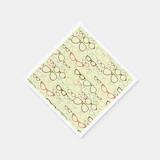 Retro Eyeglass Hipster Serviette (Ecke)