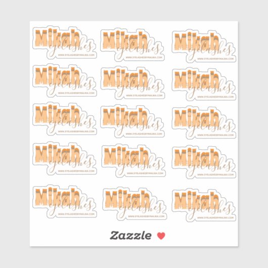 Retro Eyelashes Business Owner Clear Labels (Blatt)