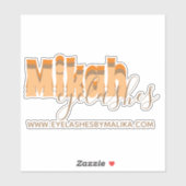 Retro Eyelashes Business Owner Name Sticker (Blatt)