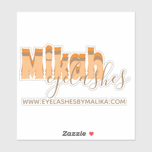 Retro Eyelashes Business Owner Name Sticker (Blatt)
