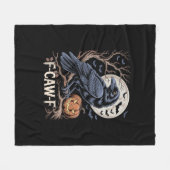 Retro F-Caw-F Bird Crow Funny Crow Bird Cawing Gru Fleecedecke (Vorderseite (Horizontal))