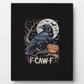Retro F-Caw-F Bird Crow Funny Crow Bird Cawing Gru Fotoplatte (Vorderseite)