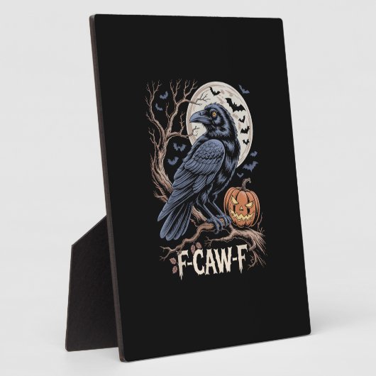 Retro F-Caw-F Bird Crow Funny Crow Bird Cawing Gru Fotoplatte (Seite)