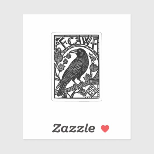 Retro F Caw F Crow Funny Saying Meme Design Aufkleber (Blatt)