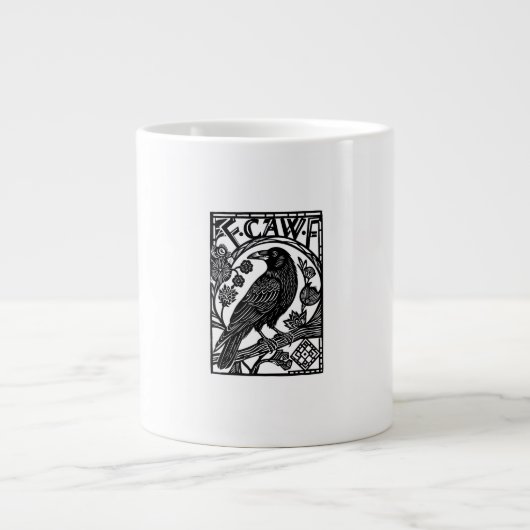 Retro F Caw F Crow Funny Saying Meme Design Jumbo-Tasse (Vorderseite)