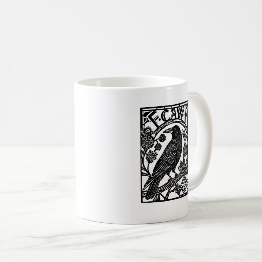 Retro F Caw F Crow Funny Saying Meme Design Kaffeetasse (VorderseiteRechts)