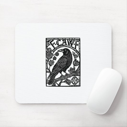 Retro F Caw F Crow Funny Saying Meme Design Mousepad (Mit Mouse)