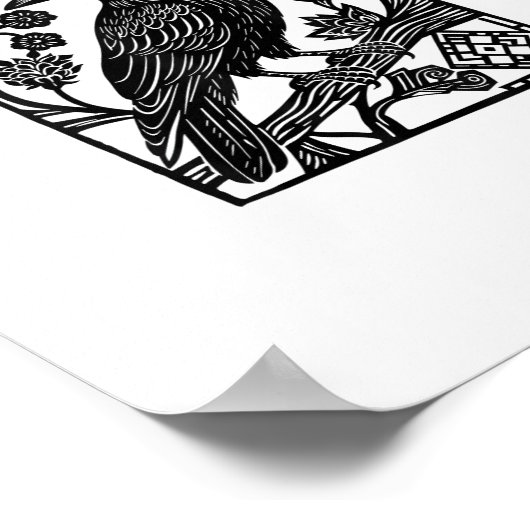 Retro F Caw F Crow Funny Saying Meme Design Poster (Ecke)