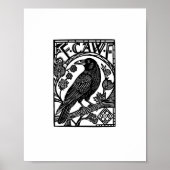 Retro F Caw F Crow Funny Saying Meme Design Poster (Vorne)