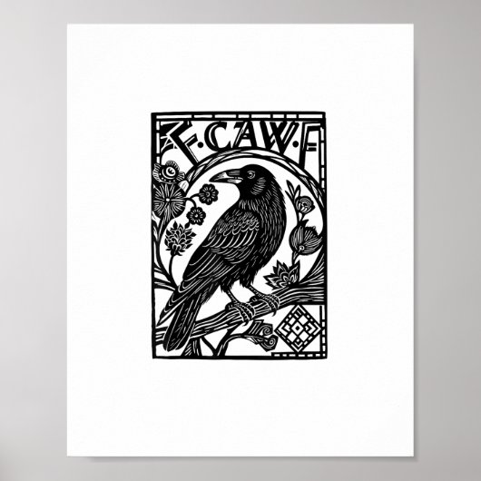 Retro F Caw F Crow Funny Saying Meme Design Poster (Vorne)