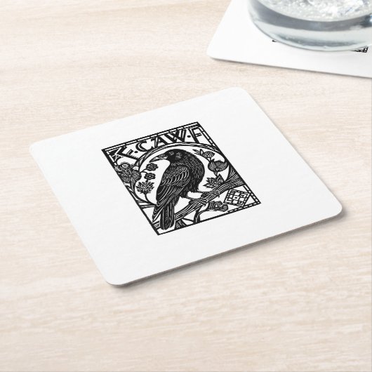 Retro F Caw F Crow Funny Saying Meme Design Rechteckiger Pappuntersetzer (angewinkelt)