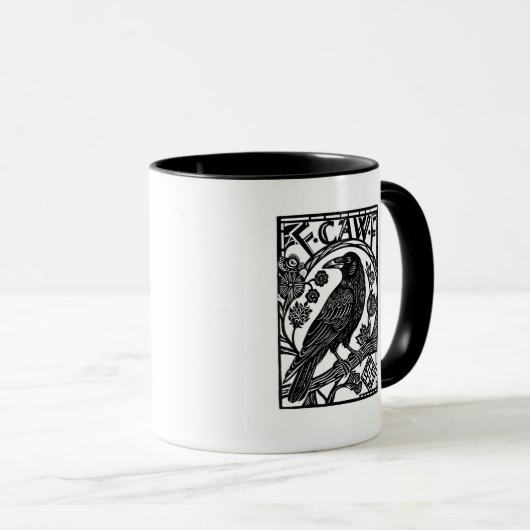 Retro F Caw F Crow Funny Saying Meme Design Tasse (VorderseiteRechts)