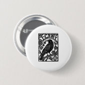 Retro F Caw F Krähe Lustiger Spruch Meme Design Button (Vorne & Hinten)