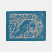 Retro F-caw-f Schwarze Krähen Blumen Kunst Lustige Fleecedecke (Vorderseite (Horizontal))