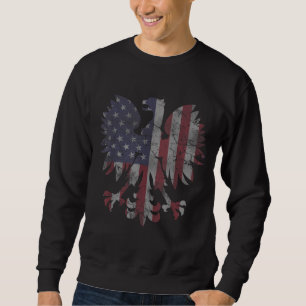 Retro Fade Polnisch American Flag Adler Heritage M Sweatshirt