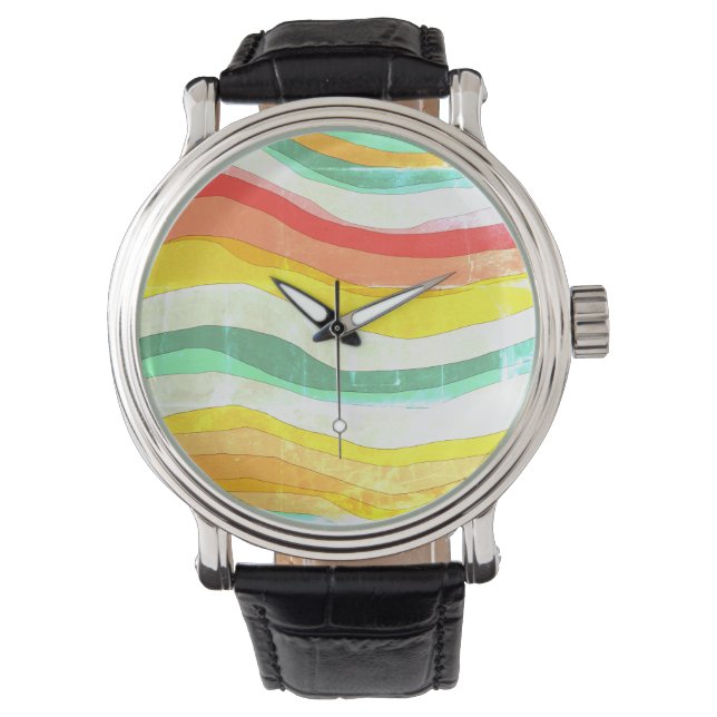 Retro Faded Look Watch der 1970er Jahre Armbanduhr (Vorderseite)