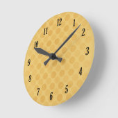 Retro faded yellow circles pattern runde wanduhr (Winkel)