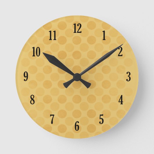 Retro faded yellow circles pattern runde wanduhr (Vorderseite)