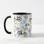 Retro Fahrrad-Fahrrad-Muster Tasse (Links)