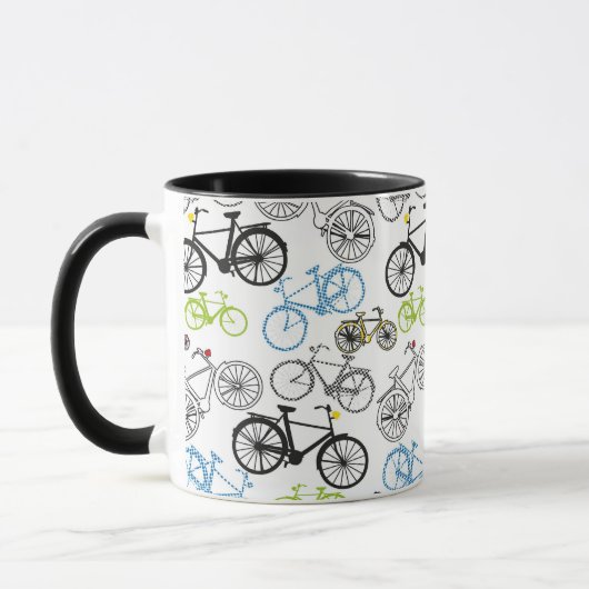 Retro Fahrrad-Fahrrad-Muster Tasse (Links)