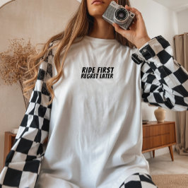 Retro Fahrrad Mädchen Ironie schwarz Tri-Blend Shirt