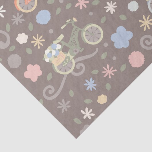 Retro Fahrrad und Blumen Seidenpapier (Ausschnitt)