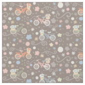 Retro Fahrrad und Blumen Stoff (Nahaufnahme)