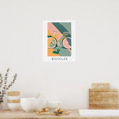 Retro-Fahrraddruck in Pastellfarben | Transport Poster (Küche)