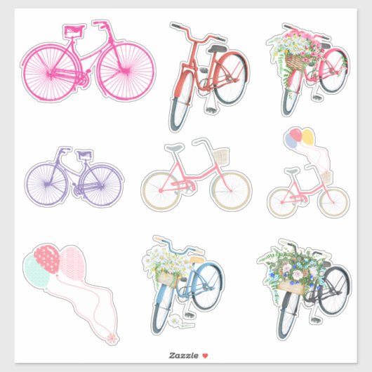 Retro-Fahrräder Aufkleber (Blatt)