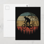 RETRO-FAHRRADFAHREN POSTKARTE (Vorne/Hinten)