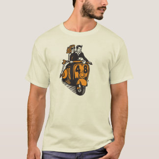 Retro Fahrt des Vintagen Vespa T-Shirt