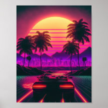 Retro-Fahrt: Die Synthwellen des Sonnenuntergangs