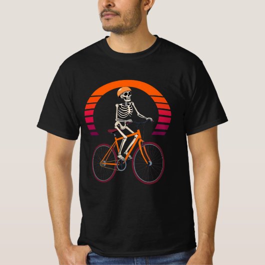 Retro-Fahrt Skelett T-Shirt (Vorderseite)