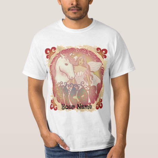 Retro Fairy and Unicorn T - Shirt (Vorderseite)