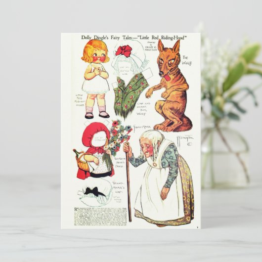 Retro Fairy Tale Halloween 🎃 Papierpuppen Danke (Stehend Vorderseite)