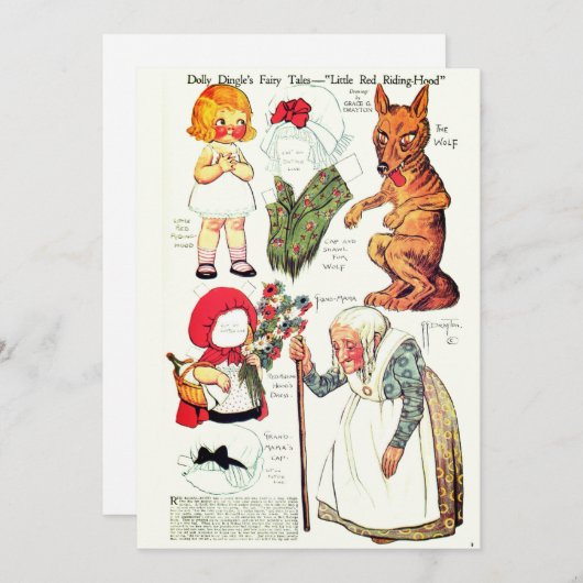 Retro Fairy Tale Halloween 🎃 Papierpuppen Danke (Vorne/Hinten)