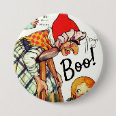 Retro Fairy Tale Halloween 🎃 Papierpuppen Danke Y Button (Vorderseite)