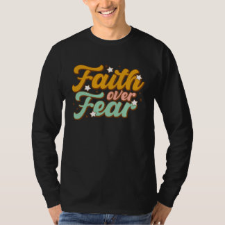 Retro Faith Over Fear Arrow Cute Inspirational Chr T-Shirt