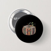 Retro Fall Book Pumpkin Fall Librarians Teachers S Button (Vorne & Hinten)