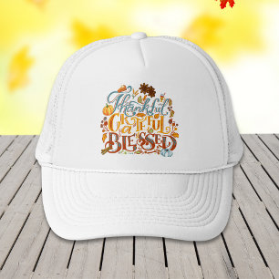 Retro Fall Dankbar Dankbarkeit gesegnete Typografi Truckerkappe