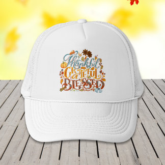 Retro Fall Dankbar Dankbarkeit gesegnete Typografi Truckerkappe