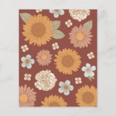 Retro Fall Floral Baby Showcard (Rückseite)