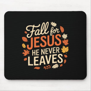 Retro Fall für Jesus, Verlasst er nie Erntedank Mousepad