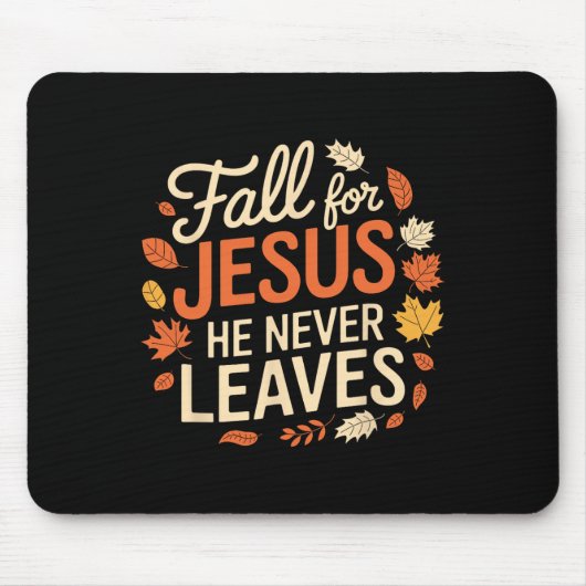 Retro Fall für Jesus, Verlasst er nie Erntedank Mousepad (Vorne)