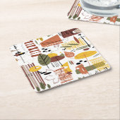 Retro Fall Gehen-Gehen Rechteckiger Pappuntersetzer (angewinkelt)